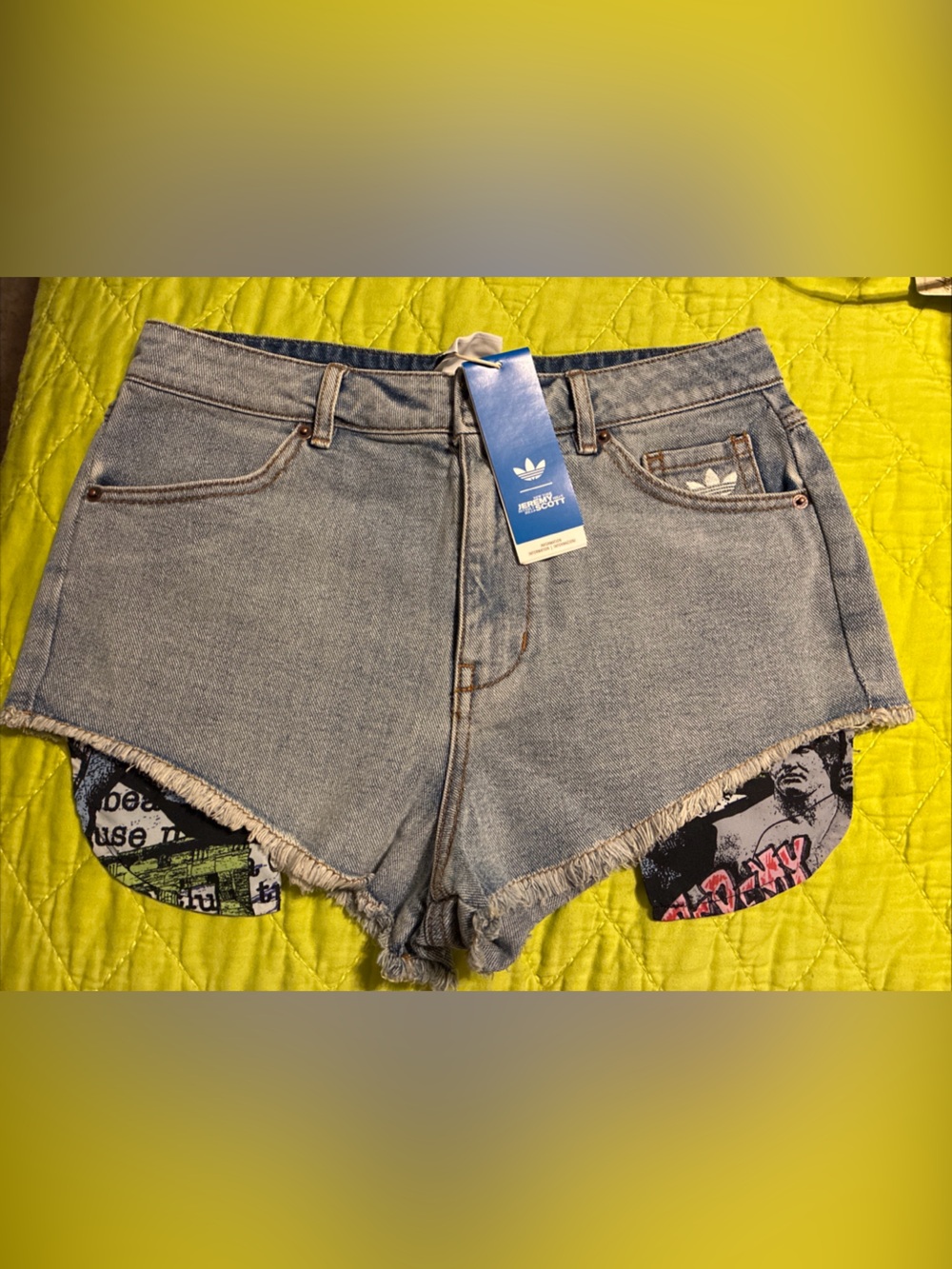 Adidas ladies Jeremy Scott shorts frey hem